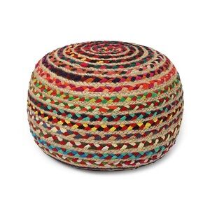 Solid chenille indoor pouf